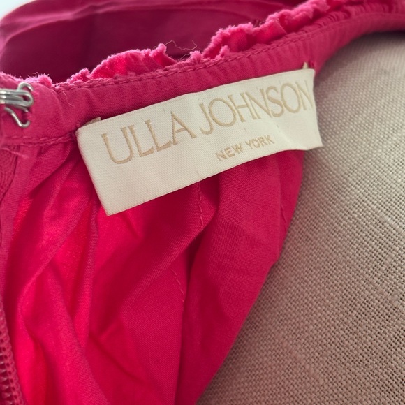 Ulla Johnson Vibrant Pink Puff Sleeve Tiered Belted Dress, 12, VGUC - Picture 6 of 8